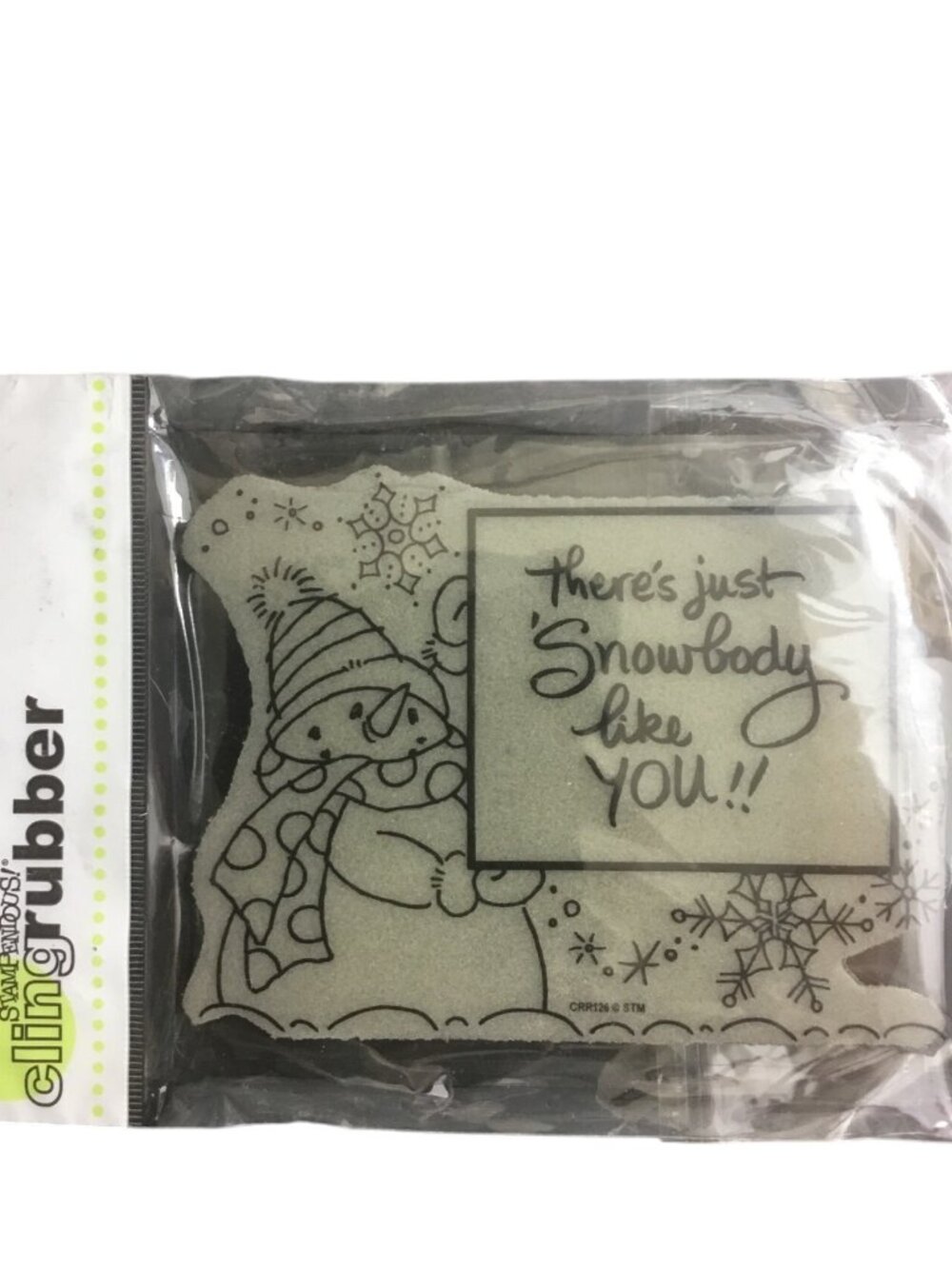 Stampendous Cling Rubber Stamp "Theres Just Snowbody Like You" Cute Snowman Desi